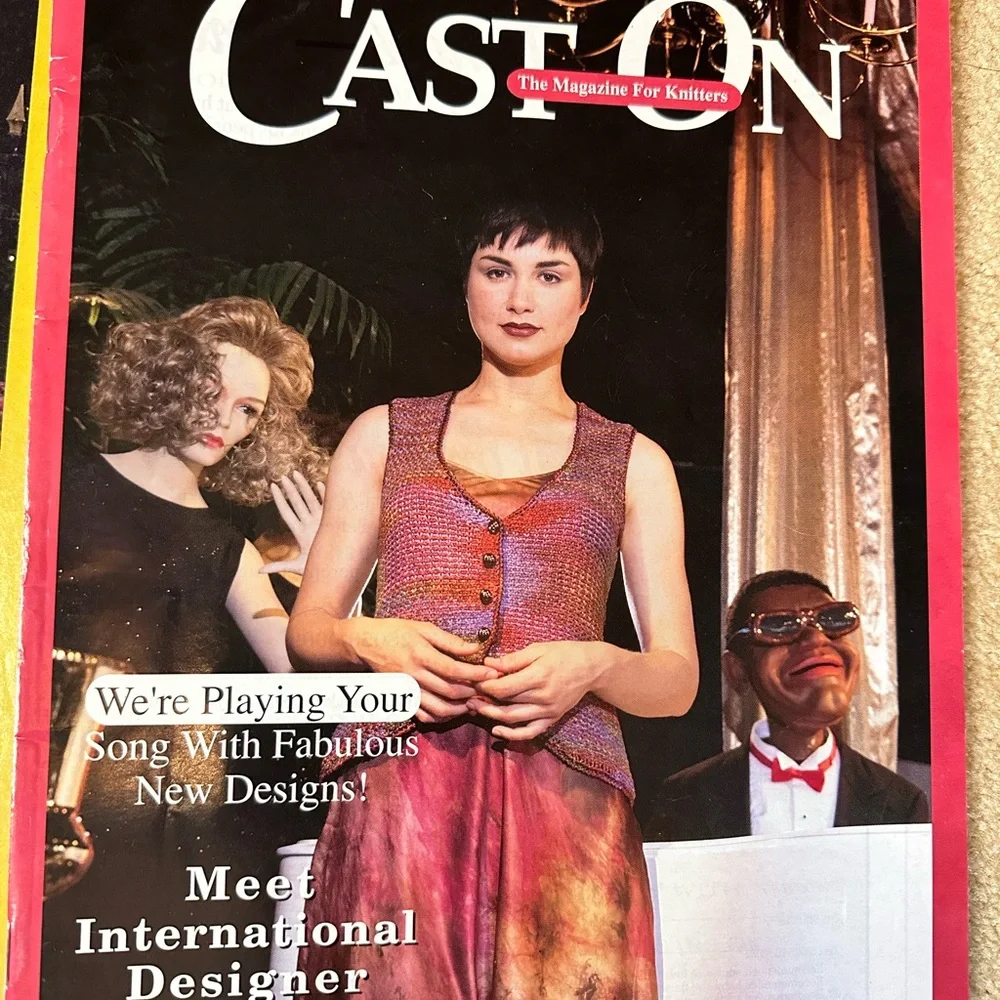 Cast On 1995 knitting and crochet magazine lot of 6